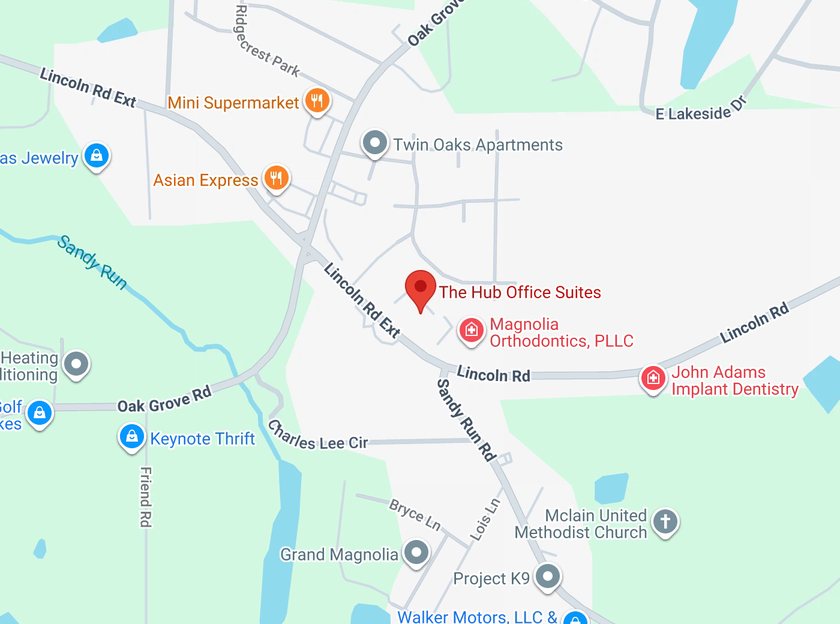 Map of Hub West, 4358 Lincoln Road Ext, Hattiesburg
